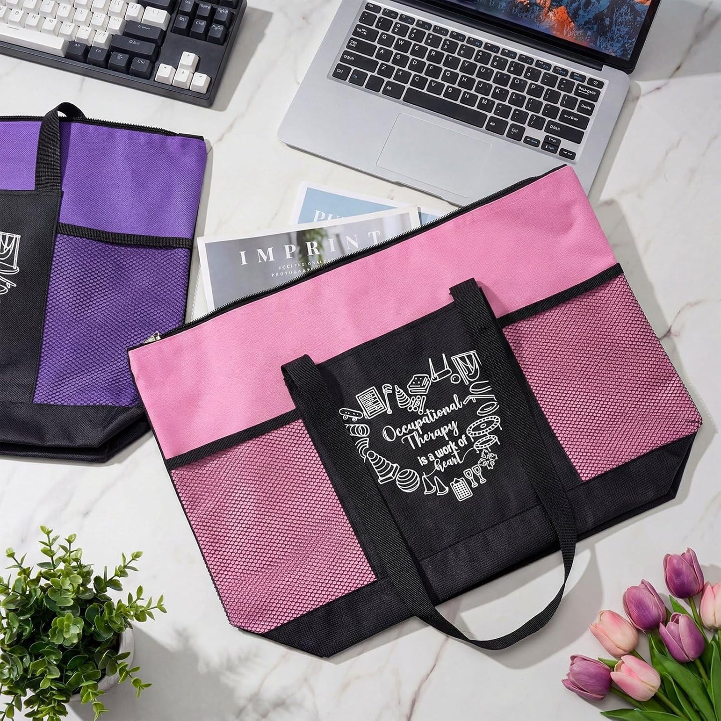 20 Bolsas Reutilizables Terapeuta Coloridas Regalo Octubre