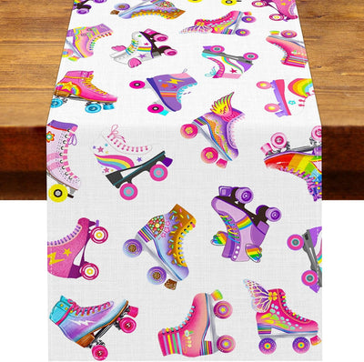 Mesa patinaje decoración fiesta retro 70 80 90