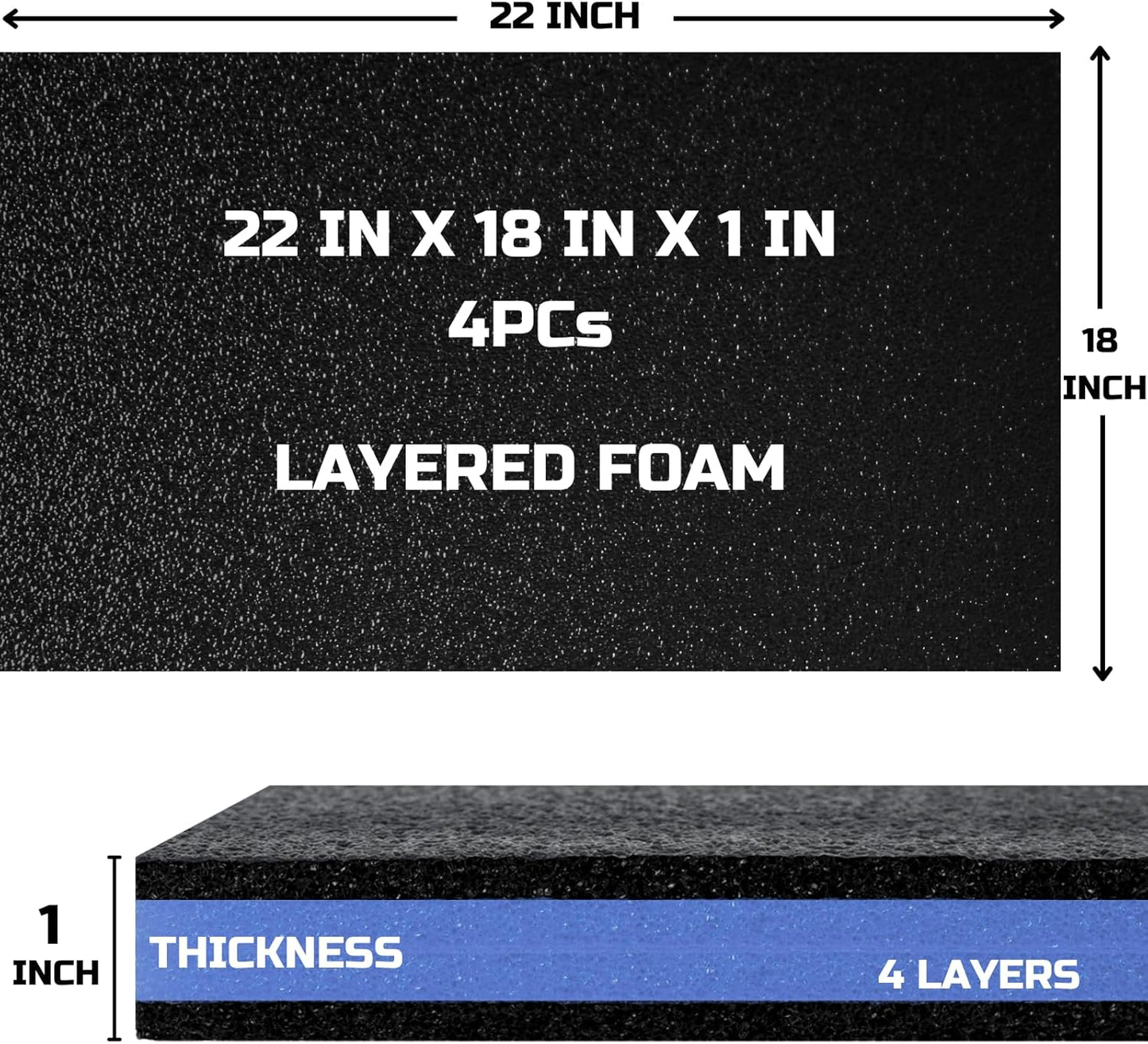 Caja herramientas foam 22x18pulg con 4 insertos polietileno