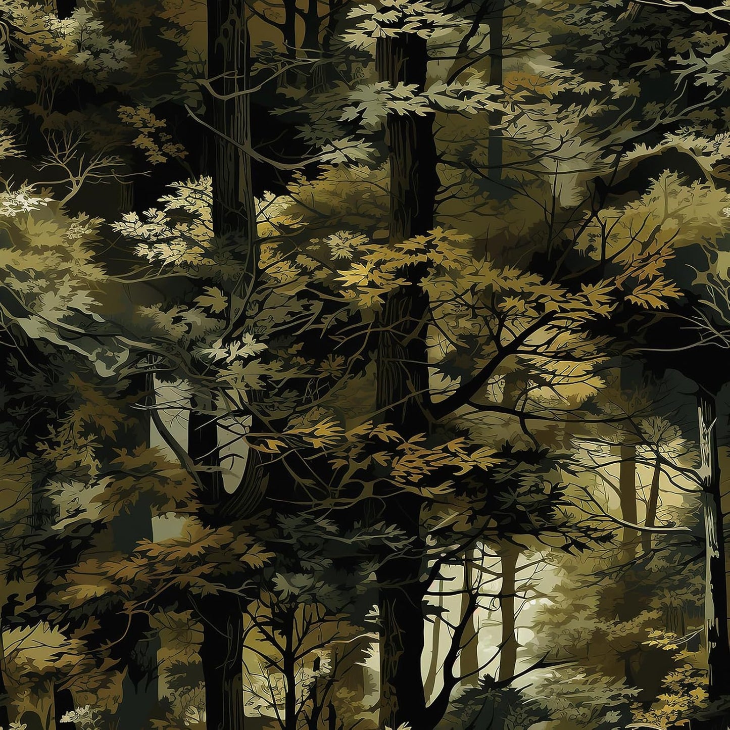 Papel tapiz bosque oscuro autoadhesivo vintage