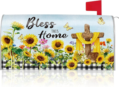 Fundas magnéticas buzón Pascua cruz girasol decoración cristiana
