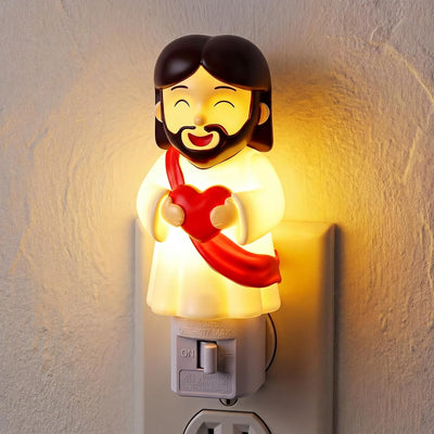 Luz Nocturna Pascua Cristiana Enchufable Giratoria 360