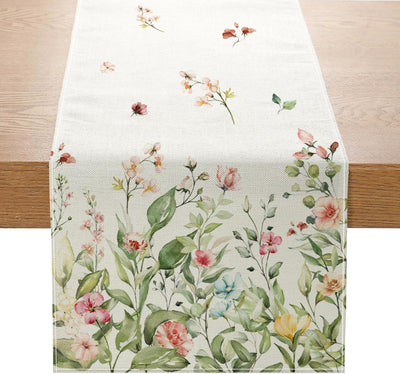 Camino de mesa de flores silvestres primavera 13 x 72 pulgadas