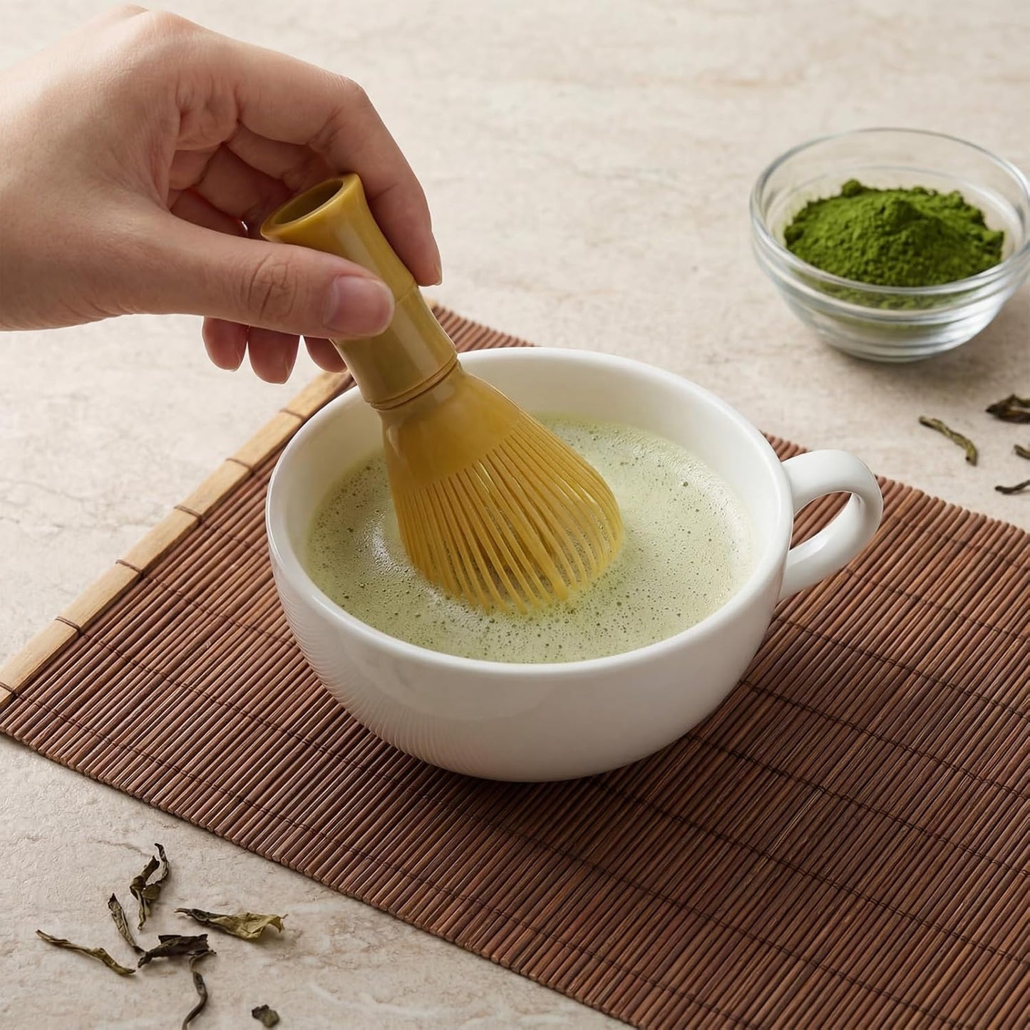 Batidor de plástico matcha LemonRoad, resina reutilizable, agitador japonés Chasen