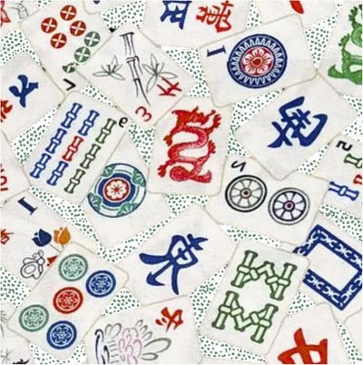 Servilletas de cóctel Mahjong tinta no tóxica 50 unidades verde y blanco