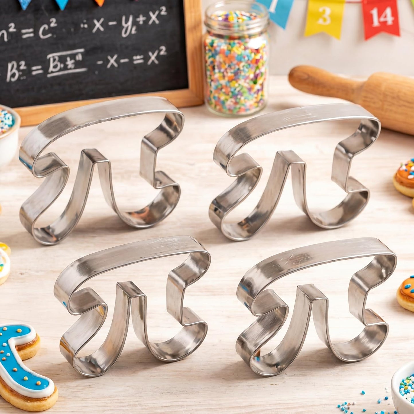 Cortador de galletas de acero inoxidable con símbolo Pi 3.94 y 3.15 pulgadas