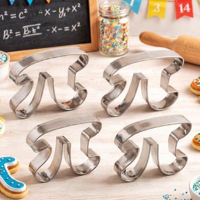 Cortador de galletas de acero inoxidable con símbolo Pi 3.94 y 3.15 pulgadas