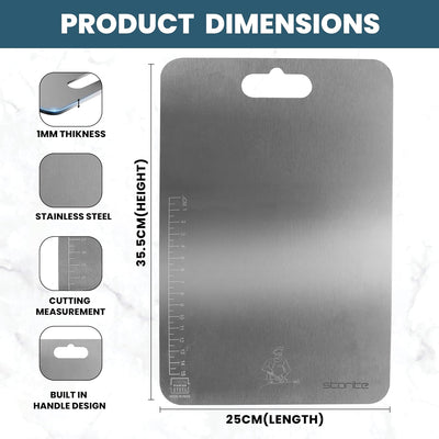 Tabla cortar acero inox grande cocina higiénica antiderrap