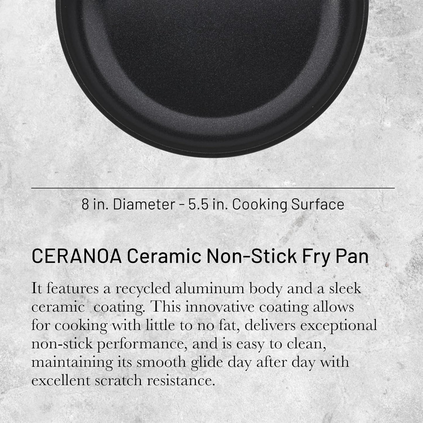 Sartén cerámica antiadherente 8pulg diseño Lyonnaise