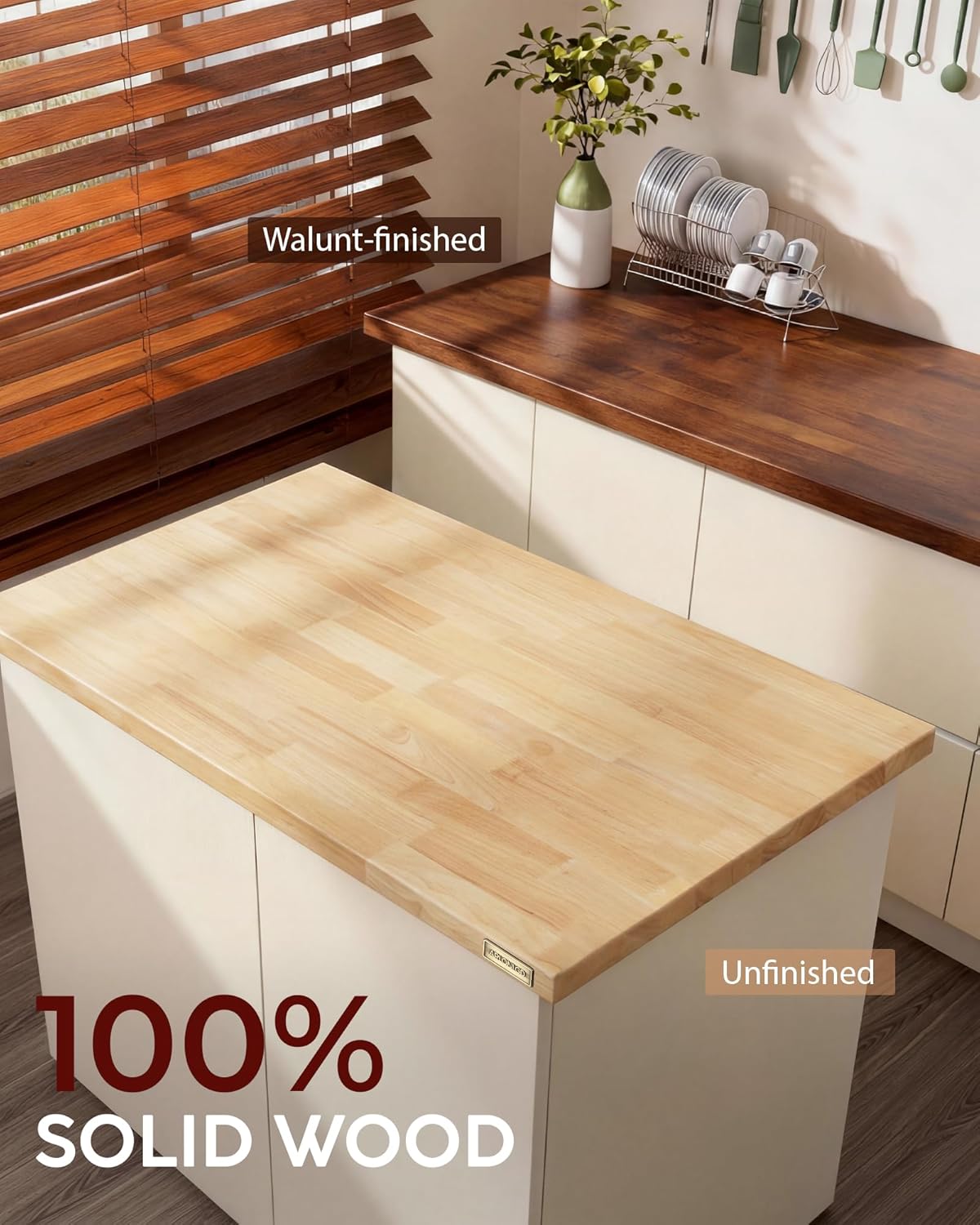 Bloque carnicero madera Hevea 36x25pulg mesa escritorio