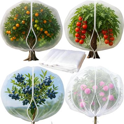 Red malla jardín con cordón 4 pzas 2.3x3.3pulg protección plagas
