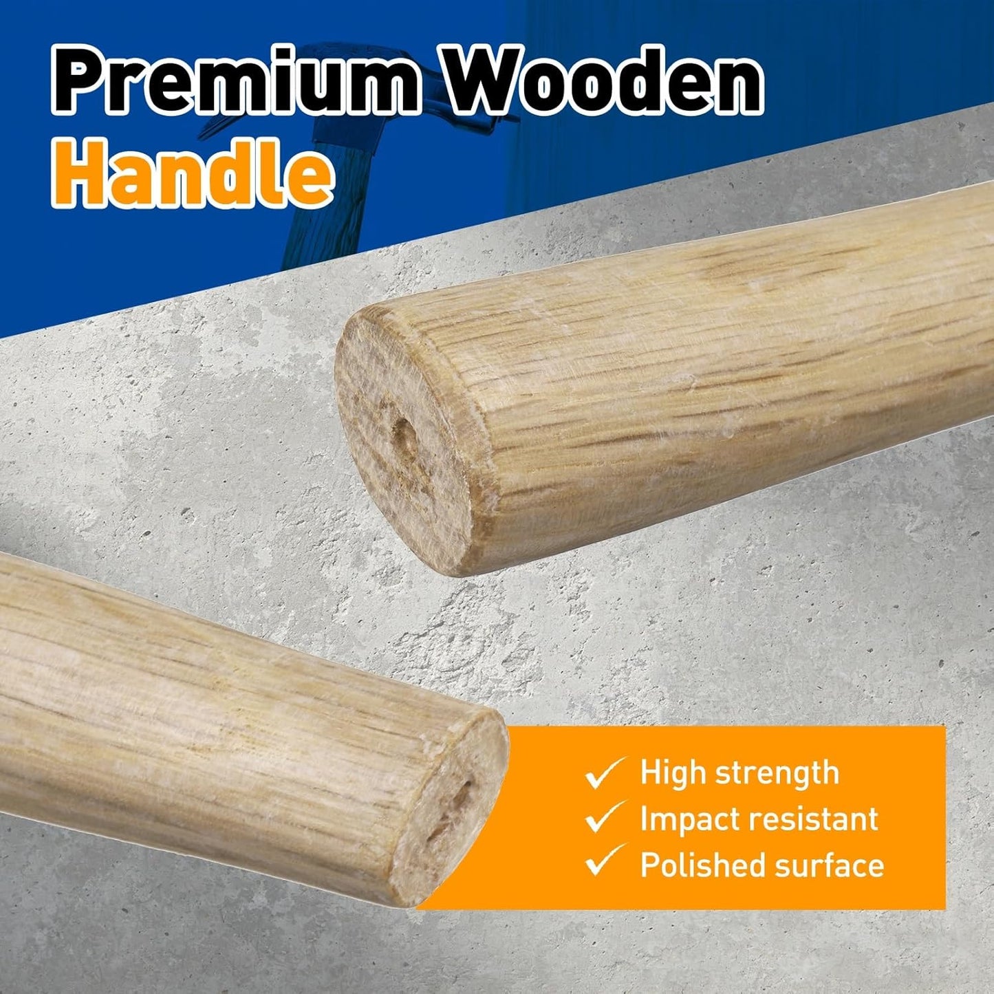 Mango martillo trineo madera 10.8pulg cuñas redondas