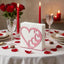 Servilletero corazón rosa metal mesa comedor
