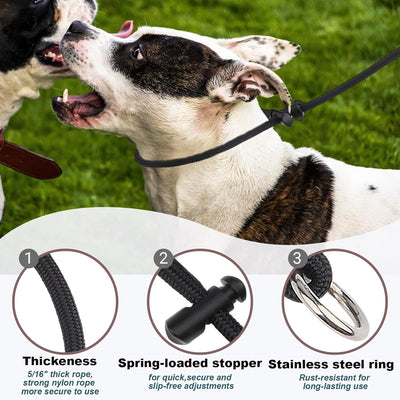 Collar deslizante perro cuerda nailon 5/16pulg ajustable 18pulg caqui
