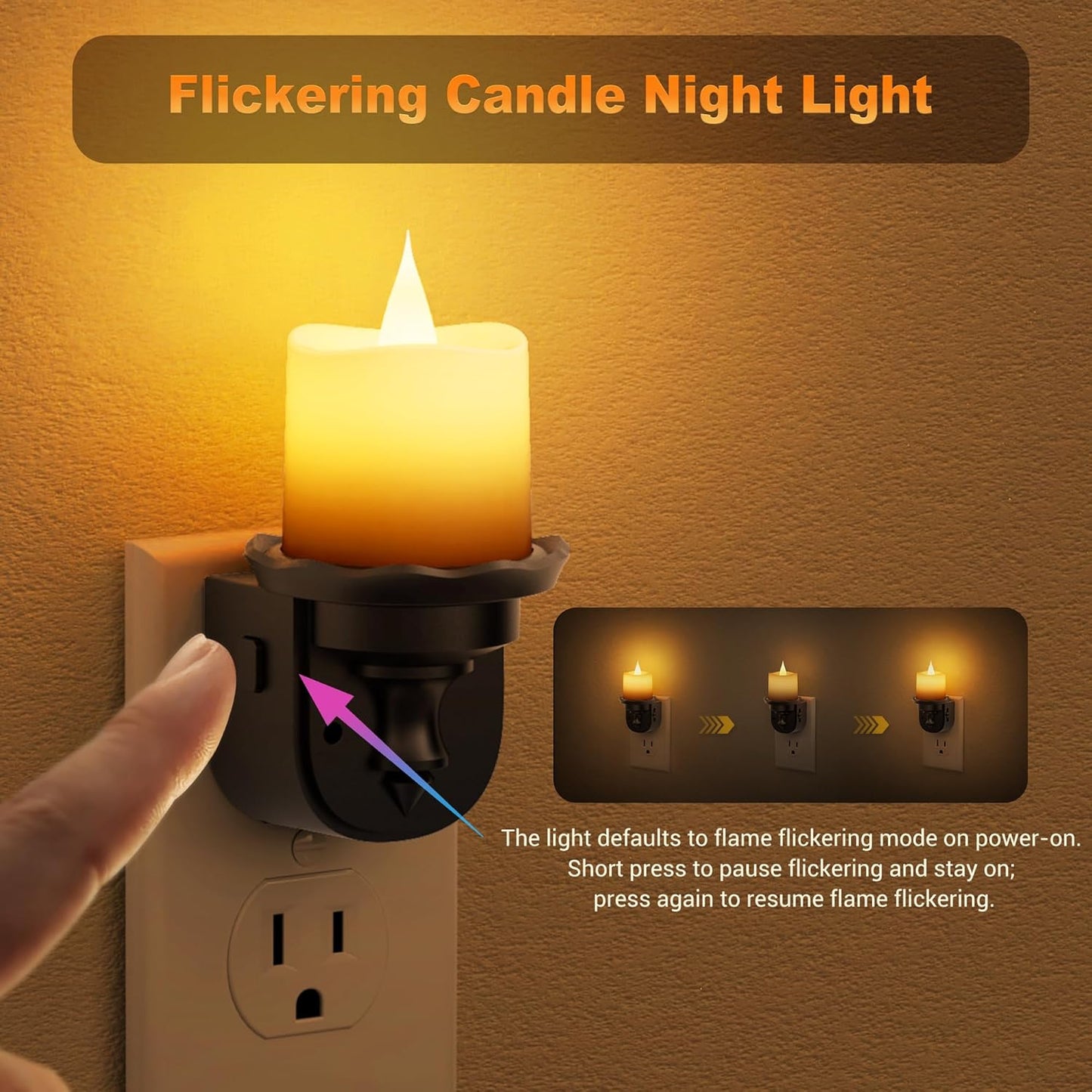 Luces nocturnas enchufables pared pack 2 con sensor