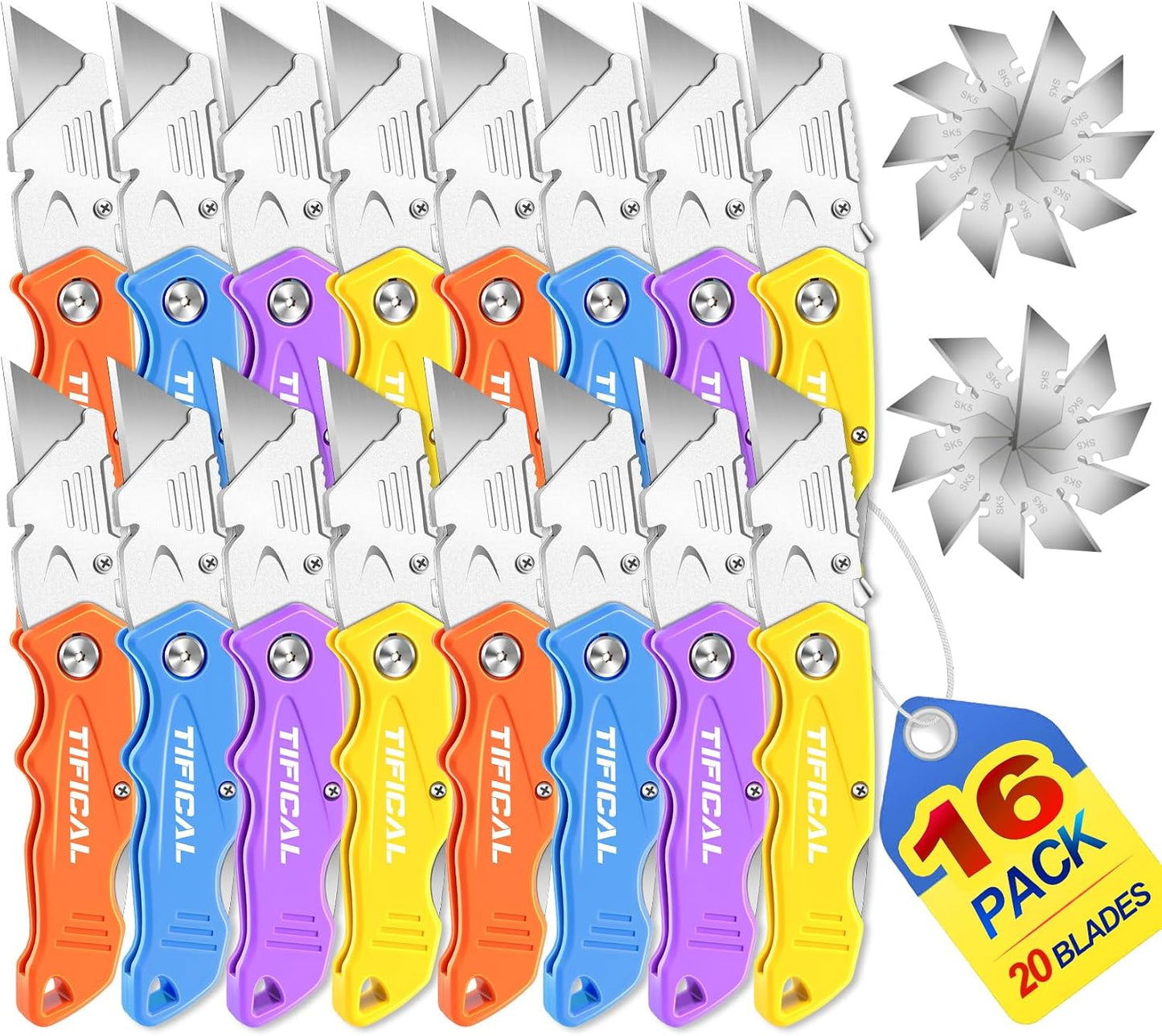 Set Cuchillos Plegables + Cortador Cartón 20 Cuchillas