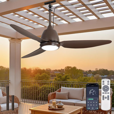 Ventilador techo exterior 42in luz IP65 control APP 6 velocidades