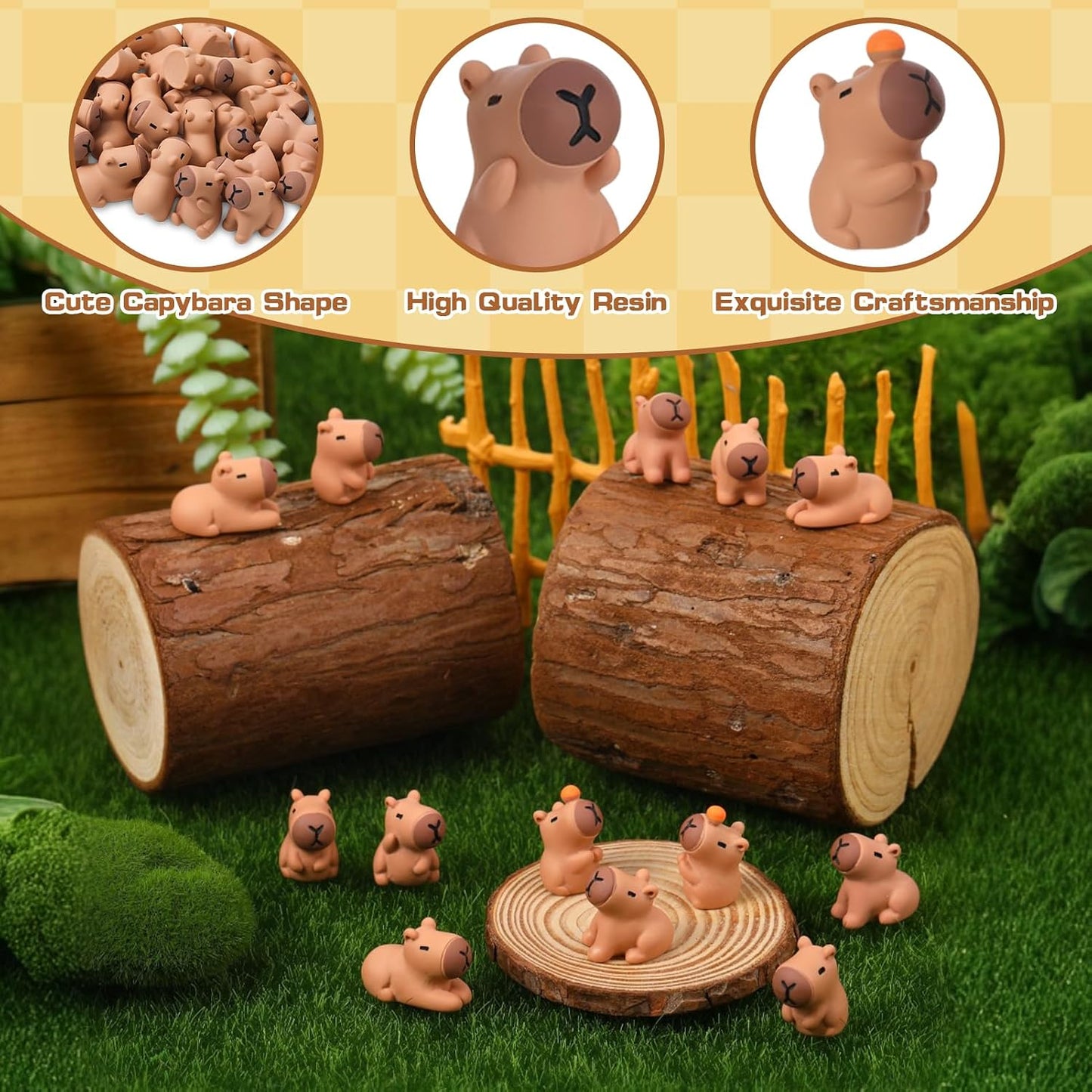 35 Pzas figuras resina capibara 7 estilos miniatura jardín
