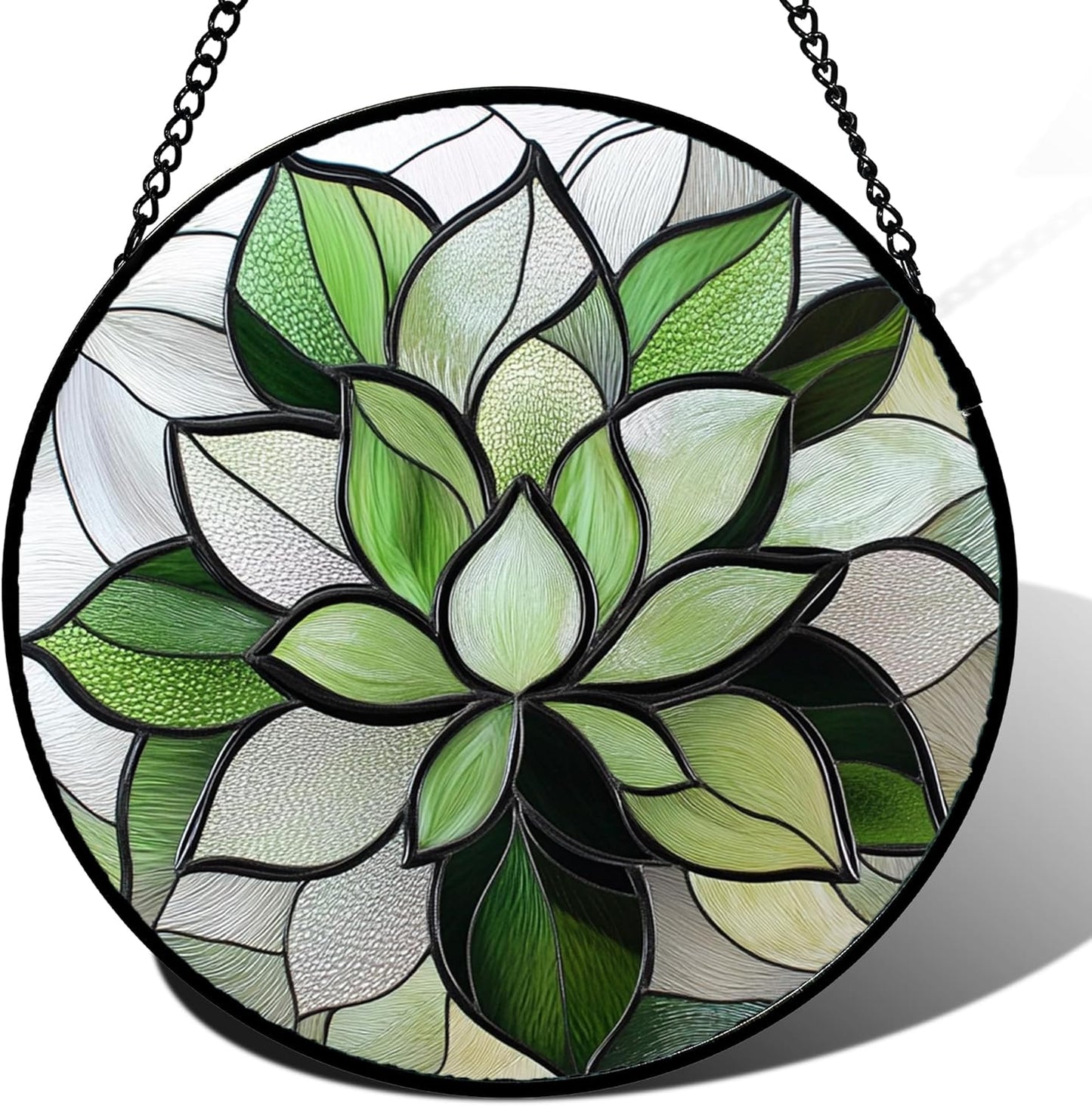 Colgante vitrales para puertas jardín suculentas decoración