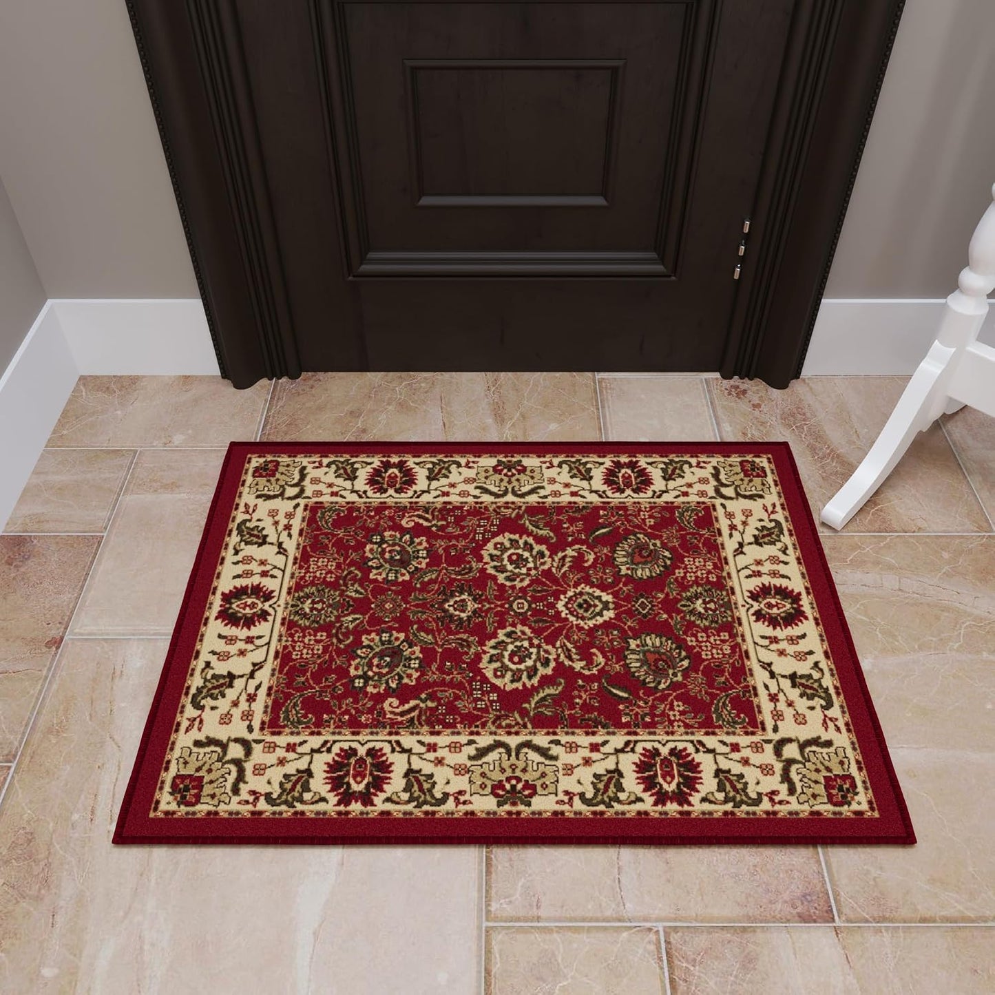 Alfombra entrada sin resbalar 1'10.5x2' resistente manchas rojo