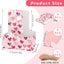 Set 8 portavasos cartón con asa y cinta regalo rosa