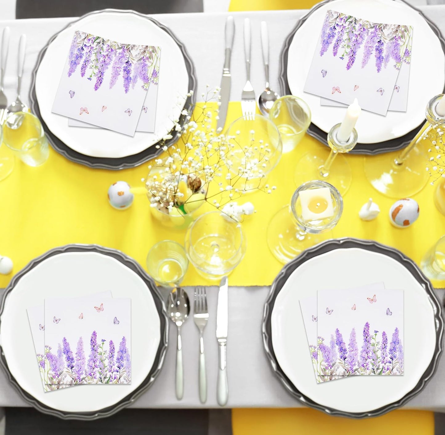 Servilletas de lavanda para fiestas y decoración de mesa