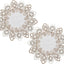 2 Manteles Encaje Redondos 16pulg Beige Vintage Hogar
