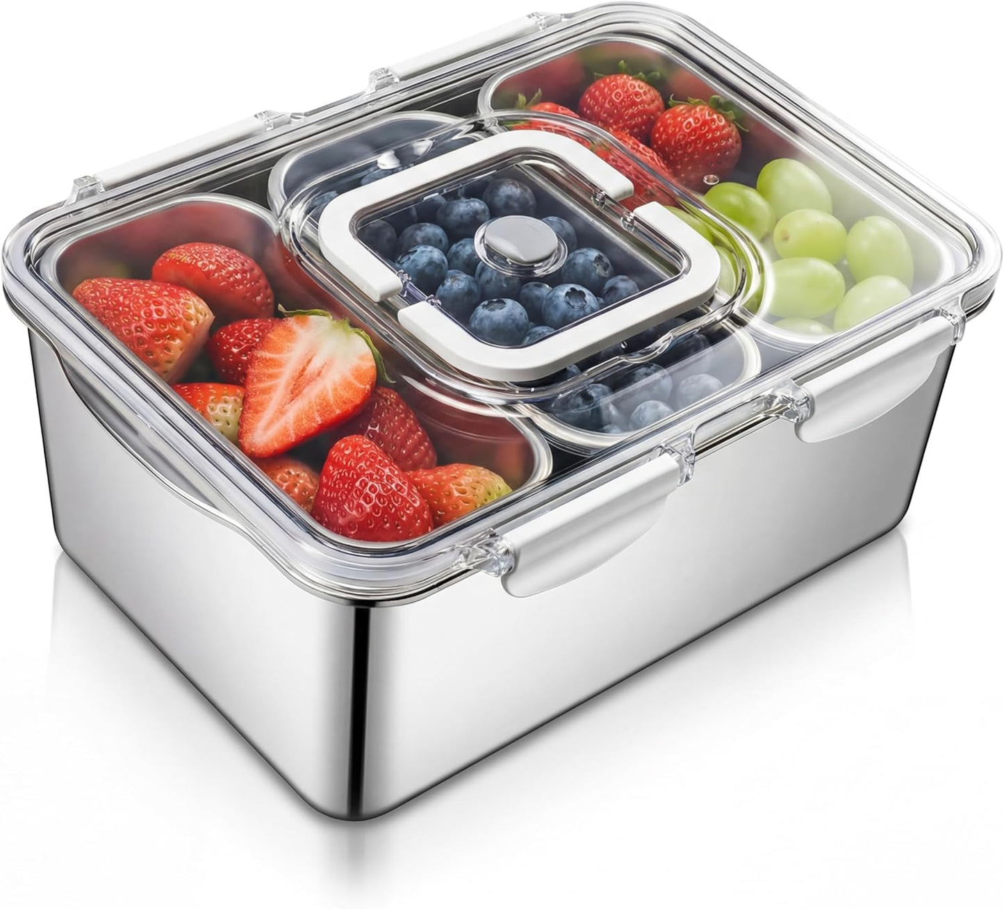 Contenedor Acero Inox 6 Comp 254oz para Hornear
