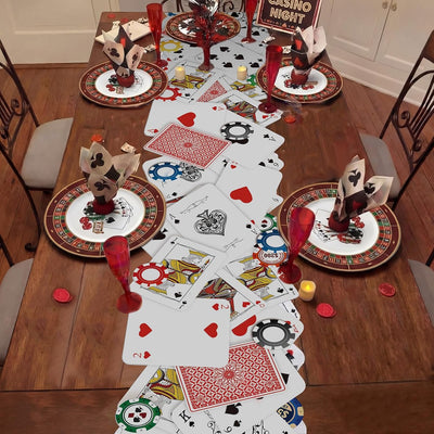 Caminos mesa fiesta casino 70x12pulg con fichas poker
