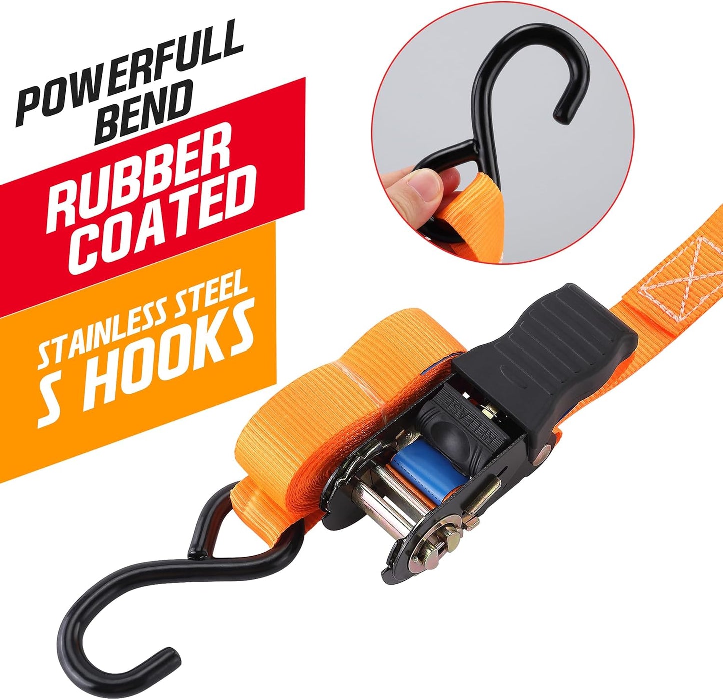 Correas trinquete 13.1pulg pack 2 poliéster 1984lb
