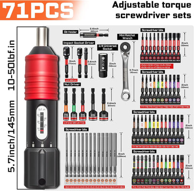 Set 71 Destornilladores Dinamométricos 10-50 lbf.in SAE