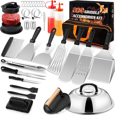 Set 35 accesorios parrilla Blackstone acero inox espátula prensa