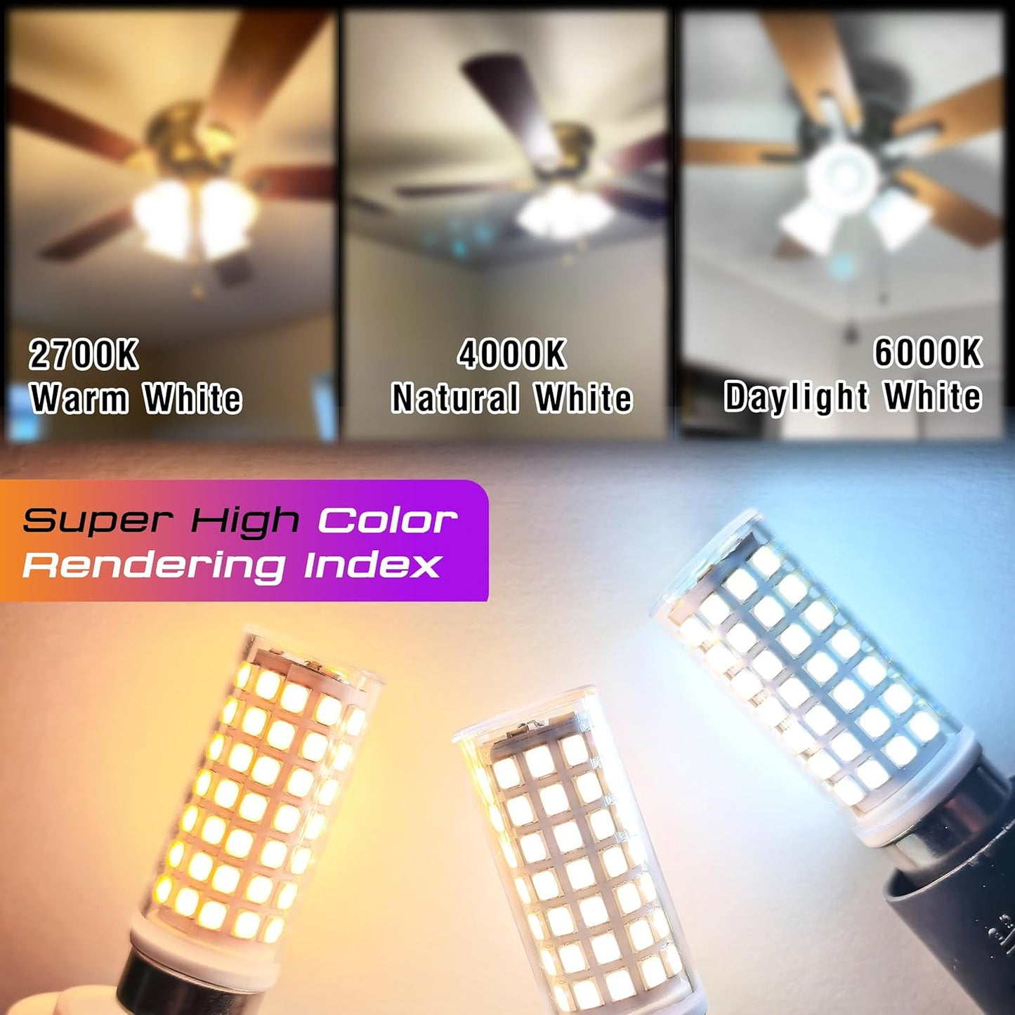 Bombilla LED E12 6W blanco natural 4000K para lámpara colgante