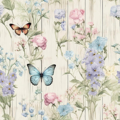 Papel tapiz floral vintage despegar y pegar beige