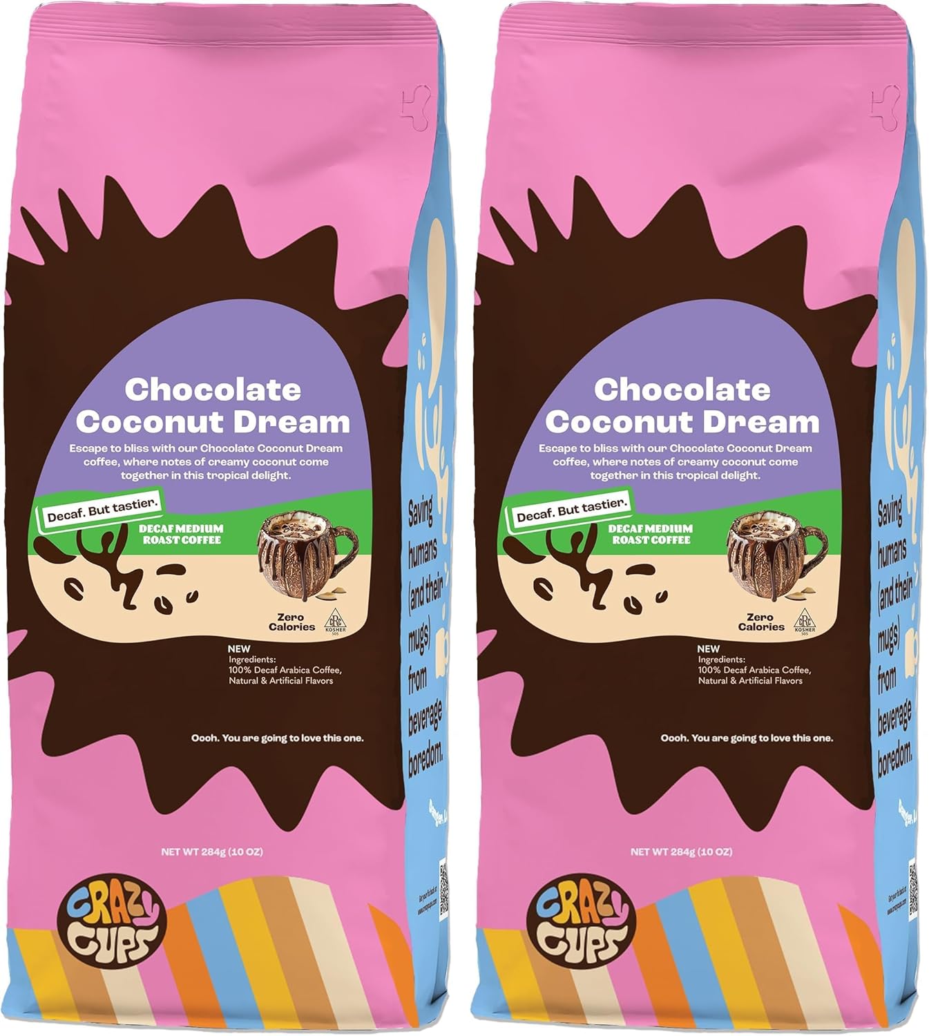 Café molido descafeinado sabor chocolate coco 10oz paq 2