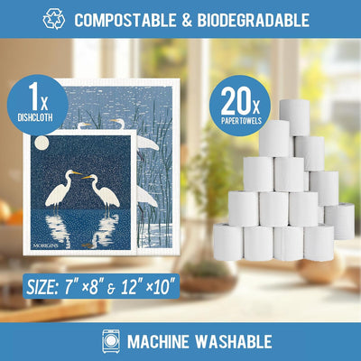 Set 8 Pzas Toallas Cocina Reutilizables Celulosa Absorbentes