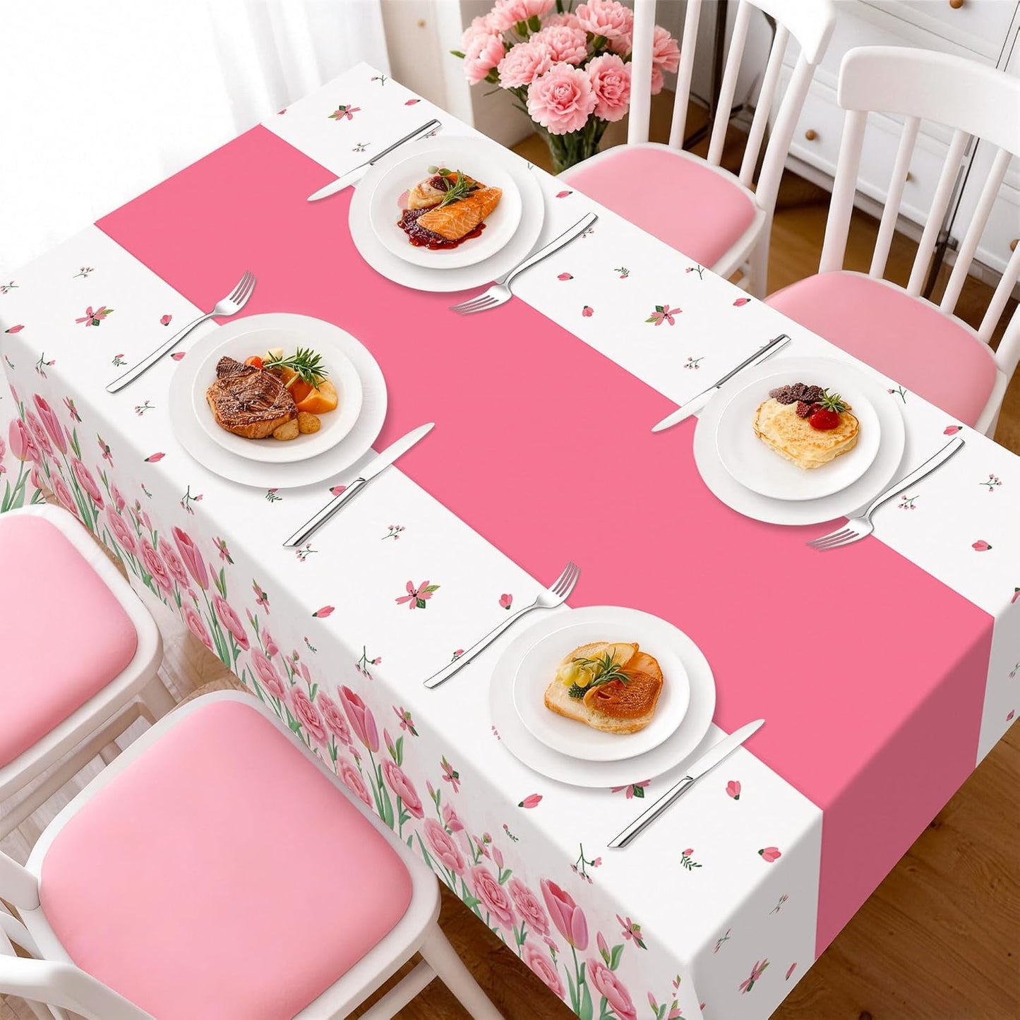 Mantel rectangular para fiestas de cumpleaños y Mother's Day con coche de carrera