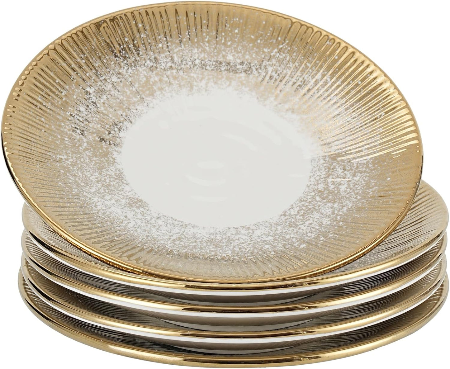 Bandeja cerámica dorada 12pulg diseño cielo estrellado rayas