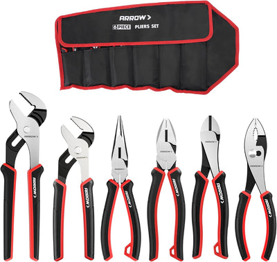 Set 6 alicates 8pulg corte diagonal junta ranura acero carbono