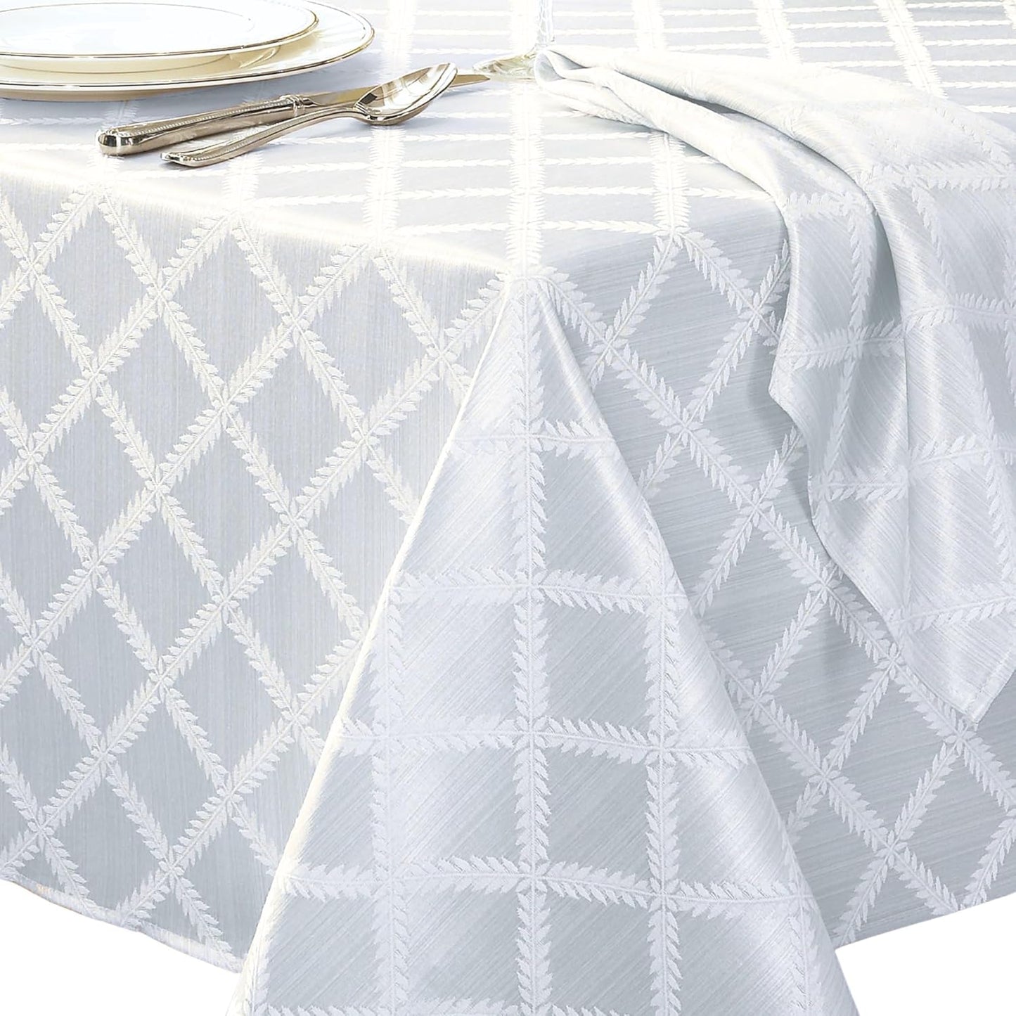 Mantel Laureles Blanco 70x144pulg