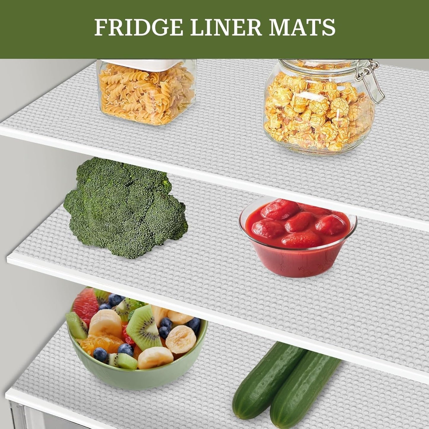 Alfombrillas para estantes de refrigerador 12 x 18 pulgadas sin BPA antideslizante paquete de 6