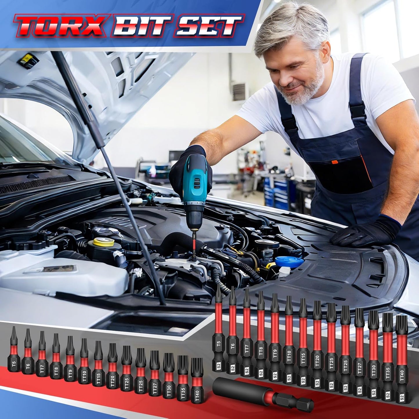 Set 29 Brocas Torx S2 Acero 1/4pulg Soporte Magnético