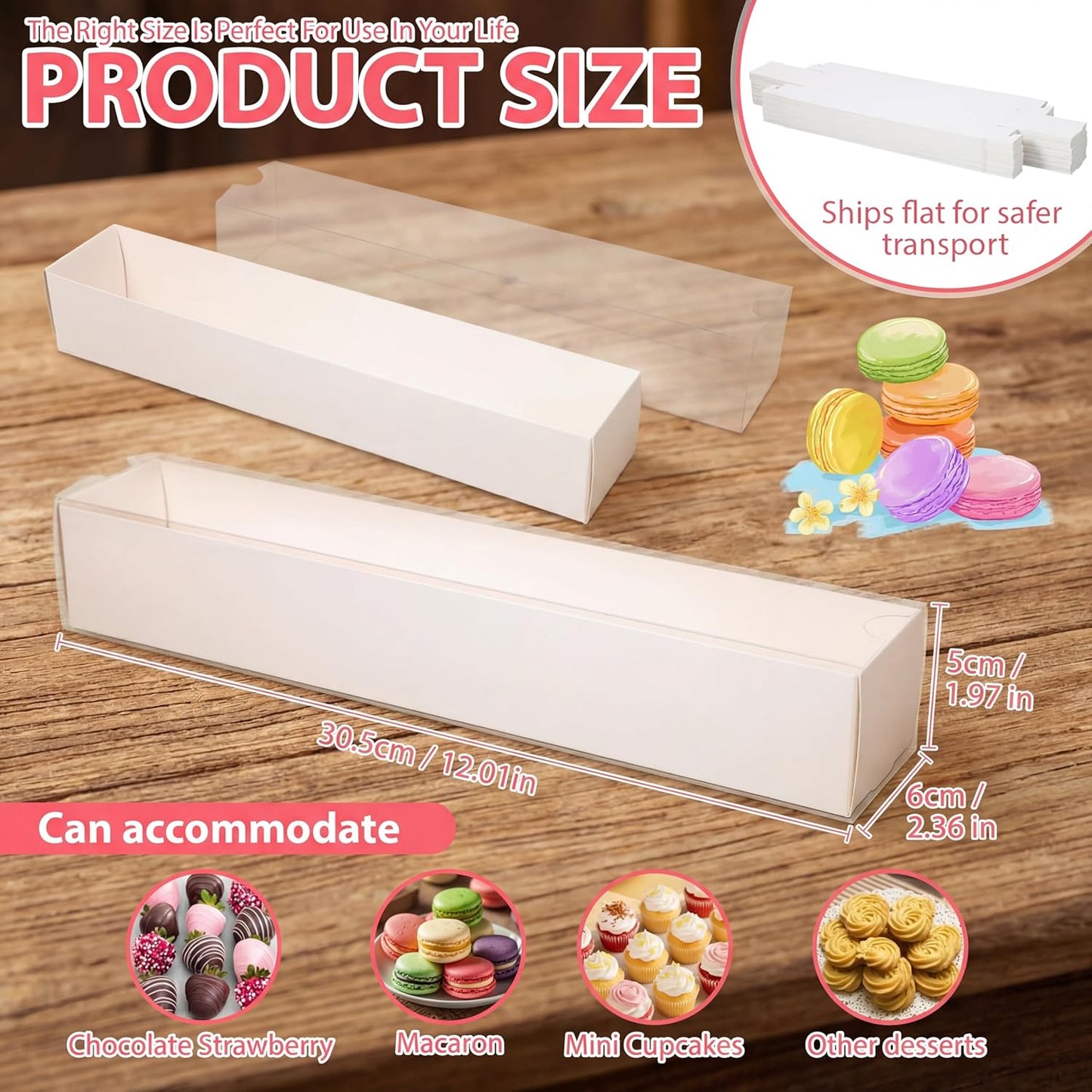 Pack 100 Cajas Chocolate Fresa 12x2.36pulg Con Ventana