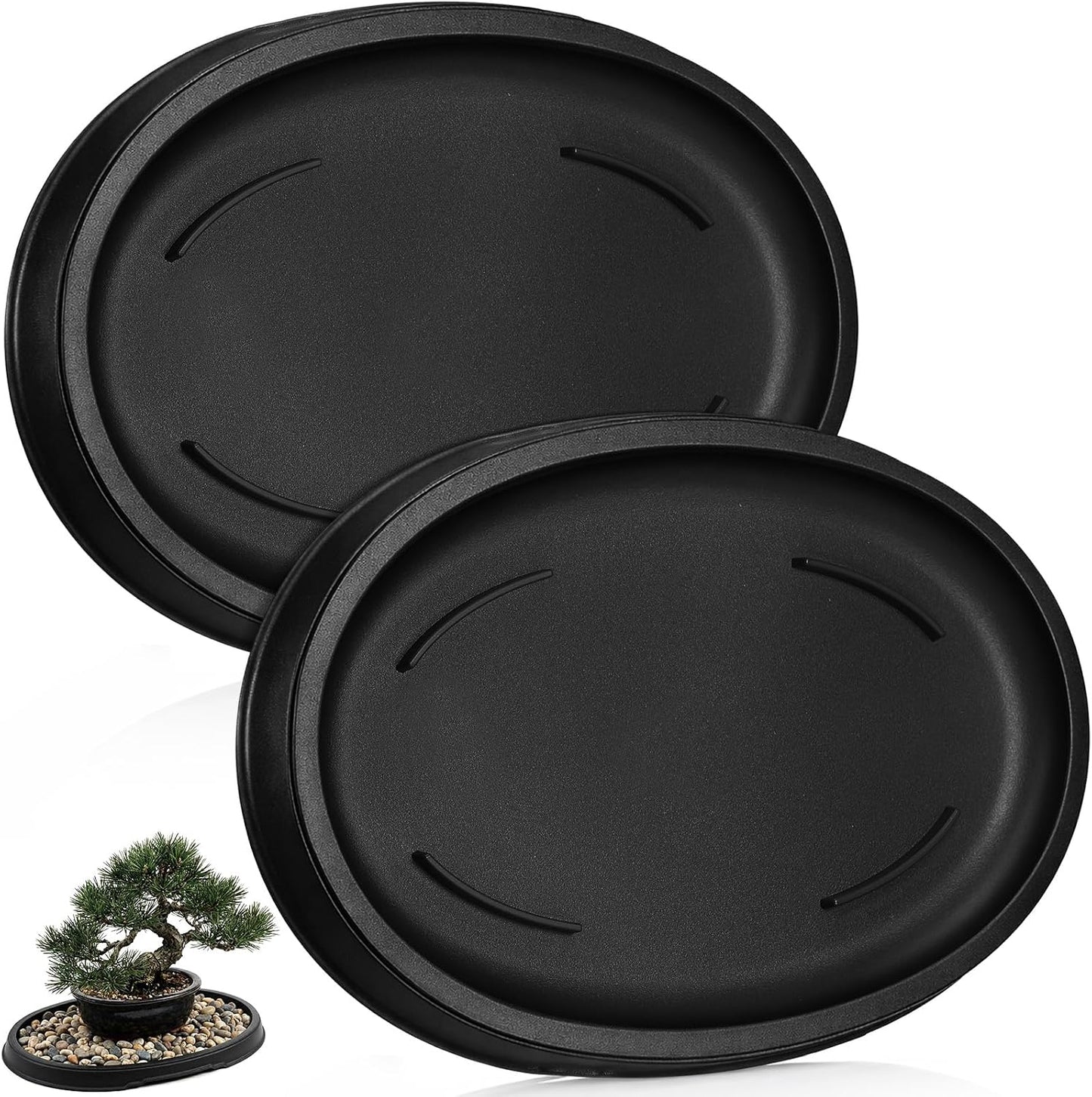 2 Pzas Bandeja Goteo Plástico para Bonsái y Plantas