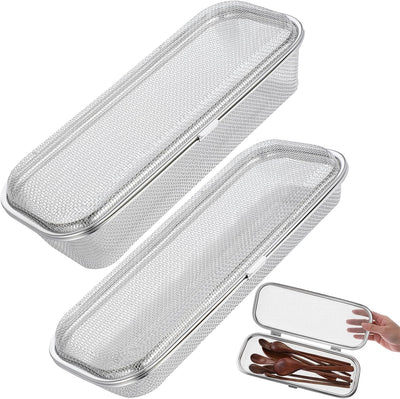 2 Pzas Cesta Lavavajillas Acero Inox 304 Soporte Cubiertos