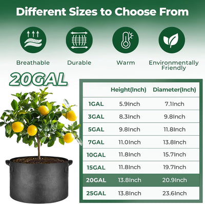 Bolsas cultivo tela con asas 20gal set 5
