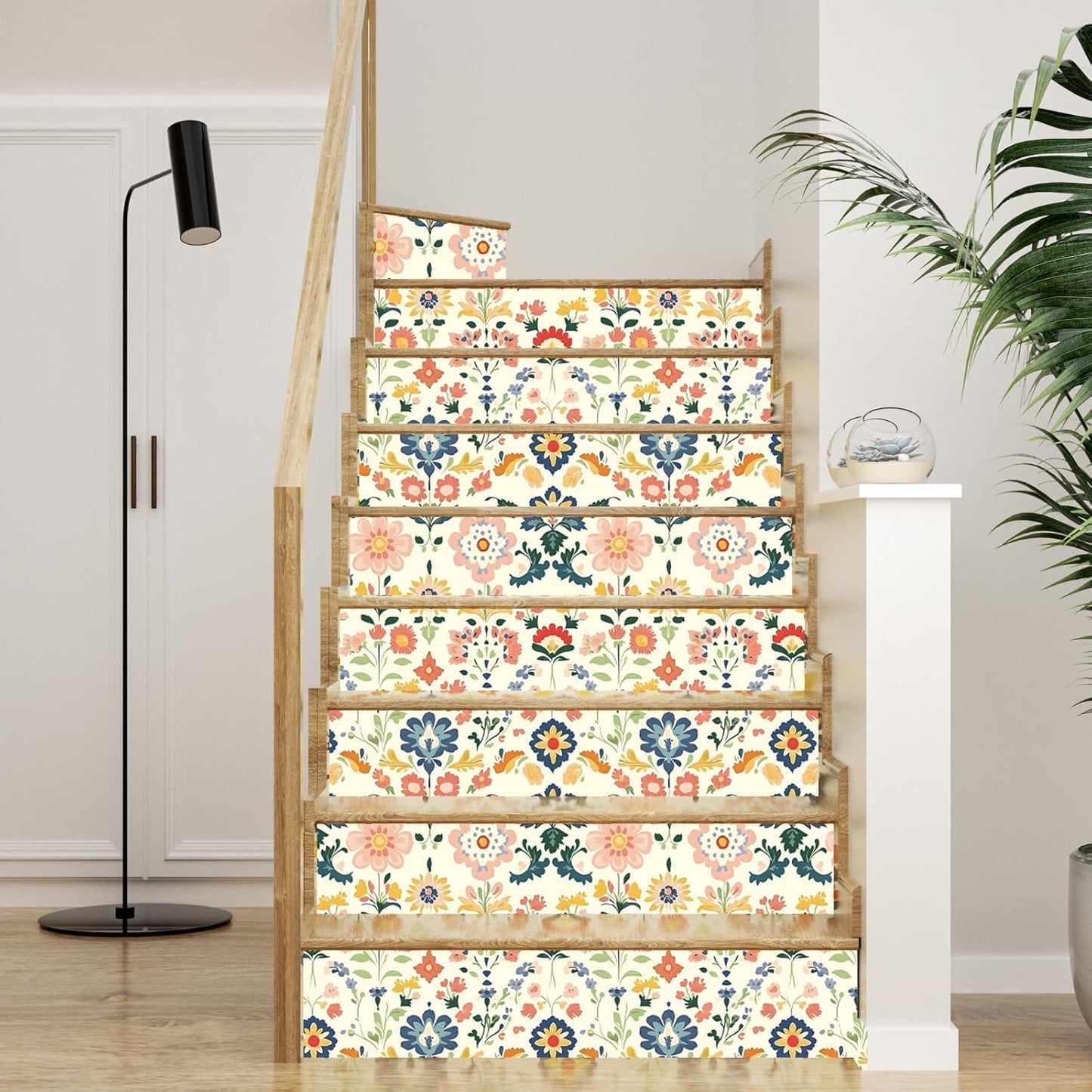 Papel tapiz floral rosa autoadhesivo para cajones