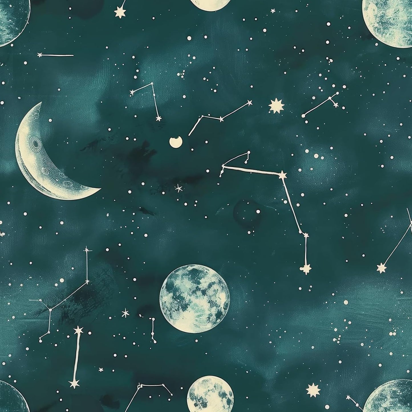 Papel tapiz celestial verde azulado bohemio vintage