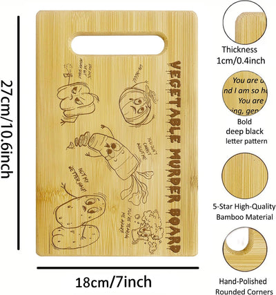 Tabla de cortar de bambú divertida para cocina y regalo de Acción de Gracias