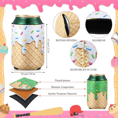 Fundas para enfriar latas de helado y bebidas de béisbol plegables